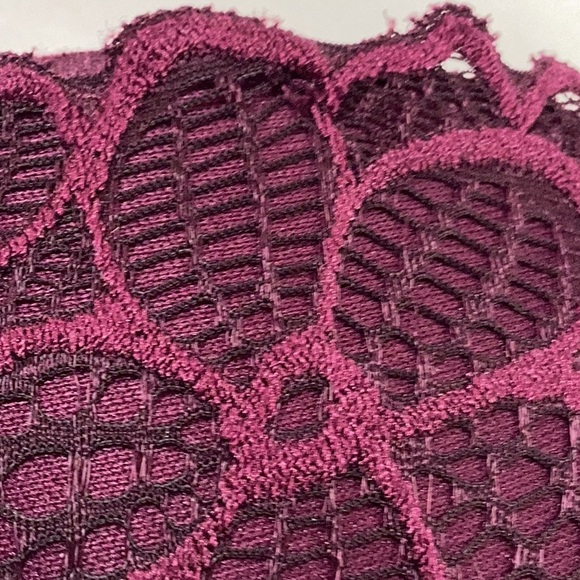 Victoria’s Secret PINK Date Push Up Burgundy Wine Embroidered Lace Bra NWOT - Picture 10 of 11